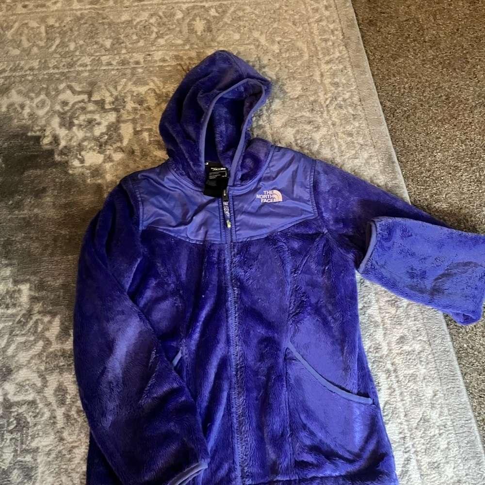 North Face youth zip up - purple- size large
